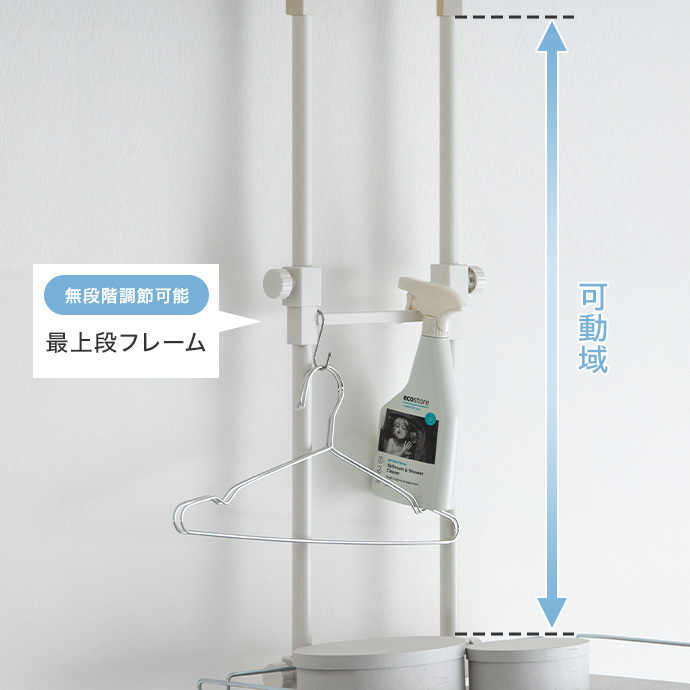 ちょっとした物が掛けられる最上段フレーム